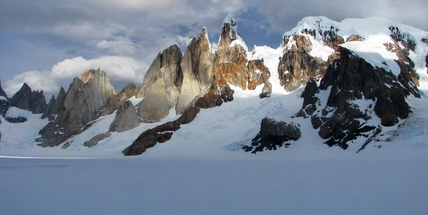 Glacier and ice field landscape in Patagonia